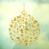 Xmas - Boom- Bal met Kerst Iconen 2 Raamsticker (Vel 3)