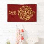 Xmas - Boom- Bal met Kerst Iconen 2 Spandoek (Insitu)
