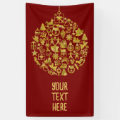 Xmas - Boom- Bal met Kerst Iconen 2 Spandoek (Verticaal)