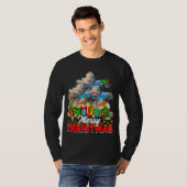 Xmas Boom Lights Kerstmis Pyjama Vissen Dieren Lie T-shirt (Voorkant volledig)