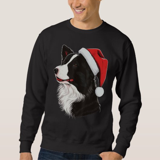 Xmas Border Collie Santa on Christmas Border Colli Trui (Voorkant)
