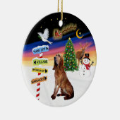 XMas Bordjes - Bloodhound Keramisch Ornament (Rechts)