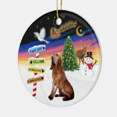 XMas Bordjes - Bloodhound Keramisch Ornament (Links)