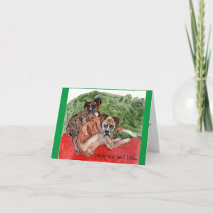 Xmas Boxer-schilderij Bedankkaart