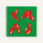 Xmas Bubble-tekst Notitieboek (Voorkant)