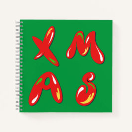 Xmas Bubble-tekst Notitieboek
