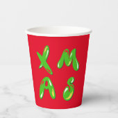 Xmas Bubble-tekst Papieren Bekers (Voorkant)