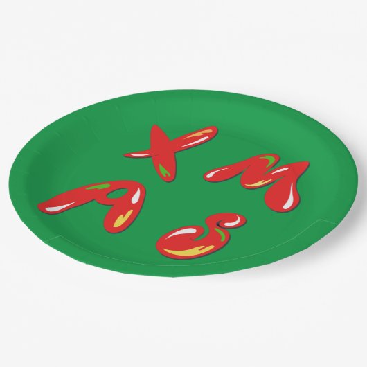 Xmas Bubble-tekst Papieren Bordje (Gekanteld)