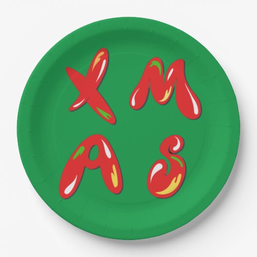 Xmas Bubble-tekst Papieren Bordje (Voorkant)