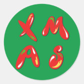 Xmas Bubble-tekst Ronde Sticker (Voorkant)