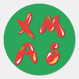 Xmas Bubble-tekst Ronde Sticker