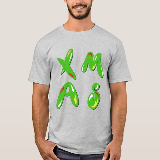 Xmas Bubble-tekst T-shirt (Voorkant)
