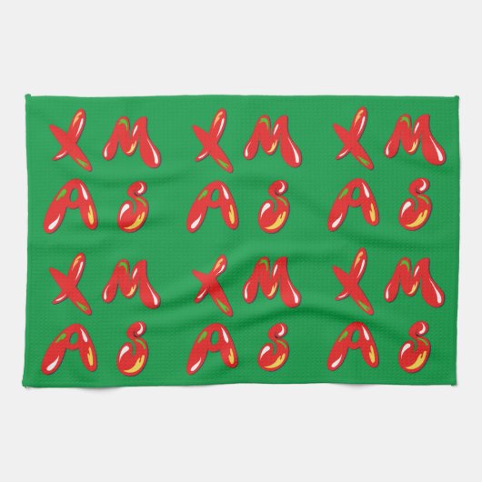 Xmas Bubble-tekst Theedoek (Horizontaal)