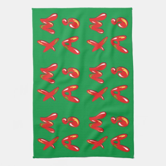 Xmas Bubble-tekst Theedoek (Verticaal)