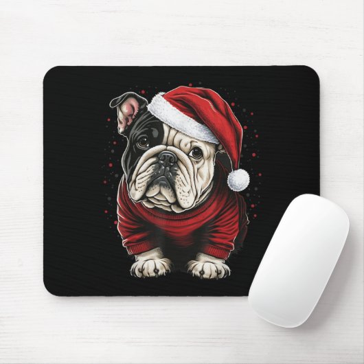 Xmas Bulldog Santa On Christmas Bulldog For Men Wo Muismat (Met muis)