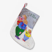 Xmas Bunny met mandsok Kleine Kerstsok (Voorkant (Hangend))