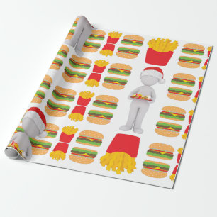 xmas burger santa claus cadeaupapier