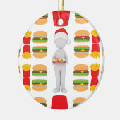 xmas burger santa claus keramisch ornament (Links)
