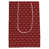 XMAS Burgundy White Trendy Pattern Medium Cadeauzakje (Achterkant)