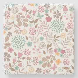 Xmas Cadeau Floral 4 seizoenen Stenen Onderzetter