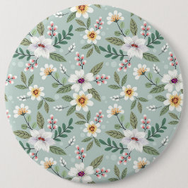 Xmas cadeau, kleurrijke handtekeningen, bloemen ronde button 6,0 cm