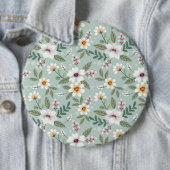 Xmas cadeau, kleurrijke handtekeningen, bloemen ronde button 6,0 cm (In situ)