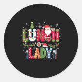 Xmas Cafeteria Worker Christmas School Lunch Lady  Ronde Sticker (Voorkant)