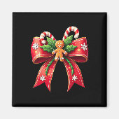 Xmas Candy Cane Bow Kerstmis Magneet (Voorkant)