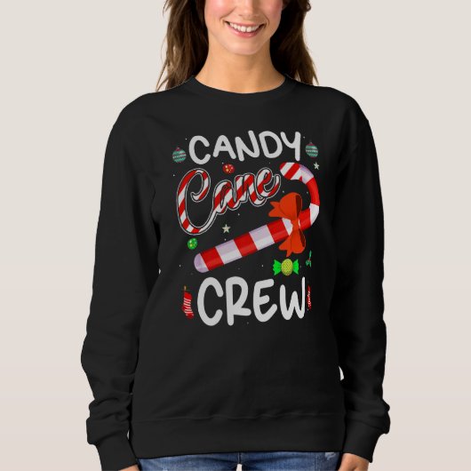 Xmas Candy Canes Crest Kerstmis Snoep X Mas Trui (Voorkant)