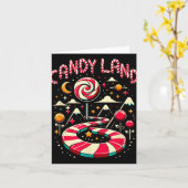Xmas Candy Land Rainbow Trail Candy Cane Merry Chr Kaart (Gele Bloem)