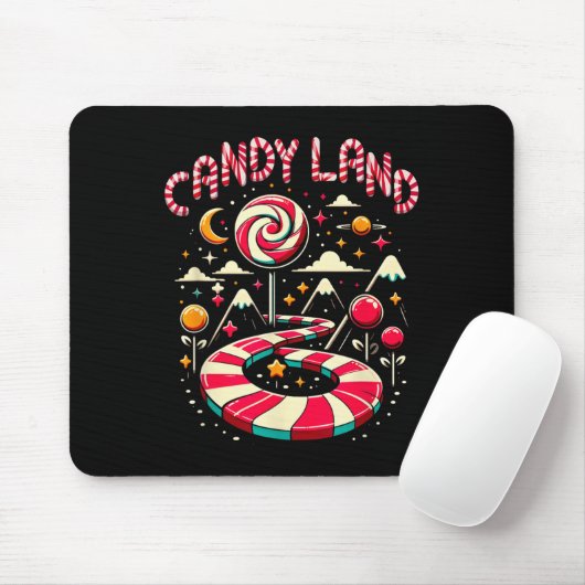 Xmas Candy Land Rainbow Trail Candy Cane Merry Chr Muismat (Met muis)