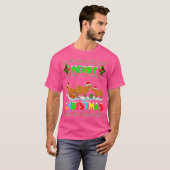 Xmas Capybara Lighting Santa Hat Merry Kerstmis C T-shirt (Voorkant volledig)