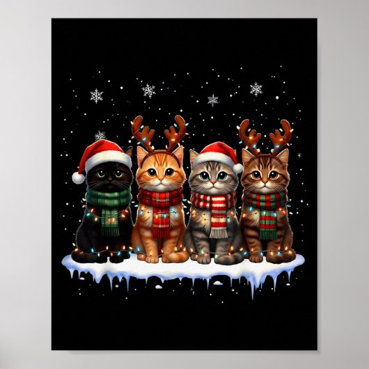 Xmas Cat Meowy Christmas Cute For Men Woman Kid Ca Poster (Voorkant)