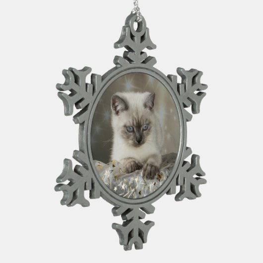 XMAS Cats Tin Sneeuwvlok Ornament (Links)