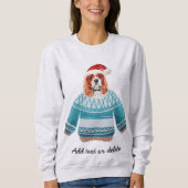 Xmas Cavalier King Spaniel Ugly Kersthond Mam Trui (Voorkant)