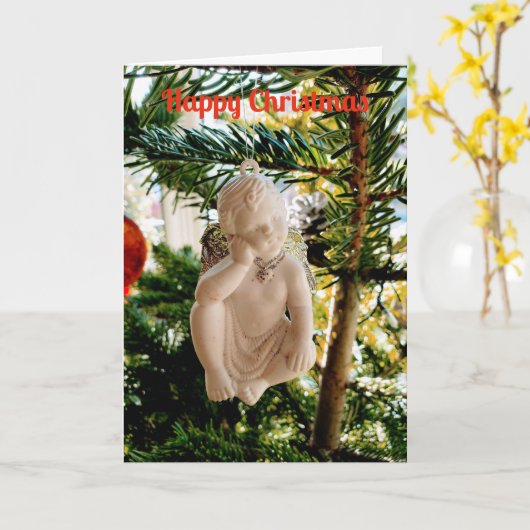 Xmas cherub card kaart (Gele Bloem)