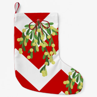 xmas chevron mistletoe kerstmis stocker kleine kerstsok
