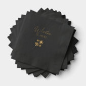 Xmas Chic Black & Gold Foil Stamped Napkins Folie Servetten (Insitu (Gestapeld))
