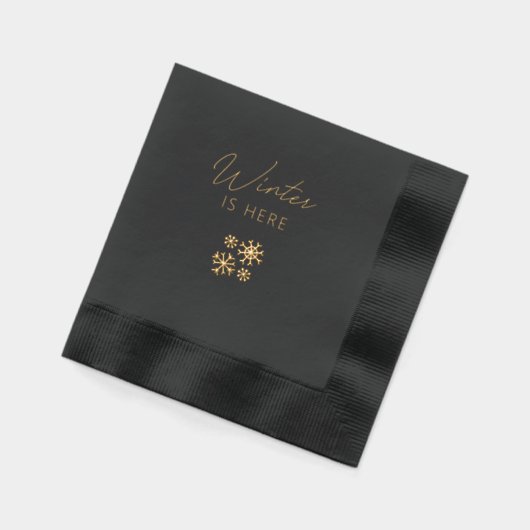 Xmas Chic Black & Gold Foil Stamped Napkins Folie Servetten (Links)