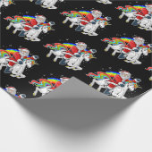 Xmas Christmas Unicorn Rainbow Wrapping Paper Cadeaupapier (Hoek)