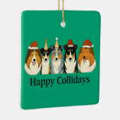 Xmas Collie Ornaments  Keramisch Ornament (Rechts)