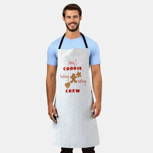 XmaS Cookie Baking&Eating Crew-Red-tekst Schort (Gedragen)