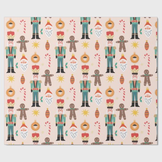 Xmas Cookie Gekleurde Noel Kerstmis Cadeaupapier (Vlak)