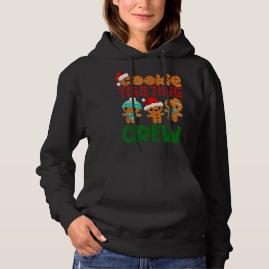 Xmas Cookie Tasting Crew Funny Tasting Baker Merry Hoodie (Voorkant)