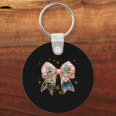 Xmas Coquette Bow Jesus Christelijk Bijbelvers Nat Sleutelhanger (Voorkant)