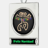 Xmas Coqui Taino Banner Ornament Verzilverd Banner Ornament (Links)