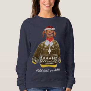 Xmas Cream Dachshund Ugly Kerstmis Weiner Dog Mam Trui
