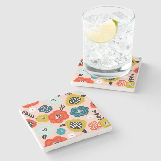 Xmas Creative Decorative Fbloemen Stenen Onderzetter (Zijkant)