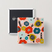 Xmas Creative Decorative Fbloemen Vierkante Button 5,1 Cm (Voorkant /achterkant)