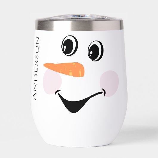 Xmas Cute Custom Snowman happy face cup coffee mug (Voorkant)